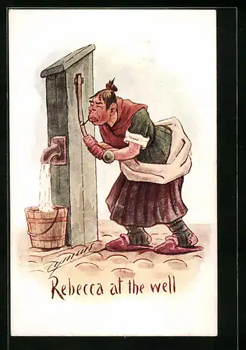 Künstler-AK Cynicus: Rebecca at the well