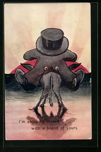 Künstler-AK Cynicus: I`m enjoying myself with a friend of yours