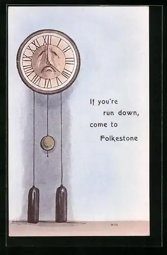 Künstler-AK Cynicus: If you`re run down, come to Folkestone