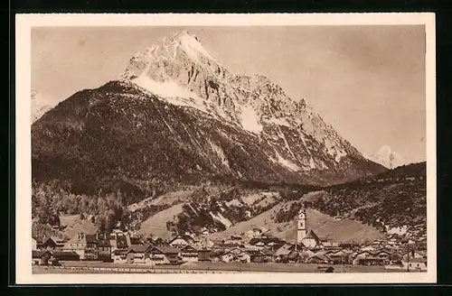 AK Ganzsache WHW Winterhilfswerk, Mittenwald gegen Wetterstein