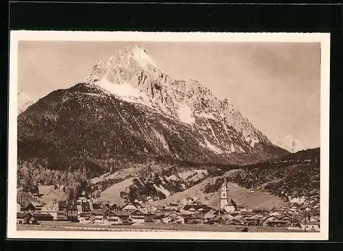 AK Ganzsache WHW Winterhilfswerk, Mittenwald mit Wetterstein