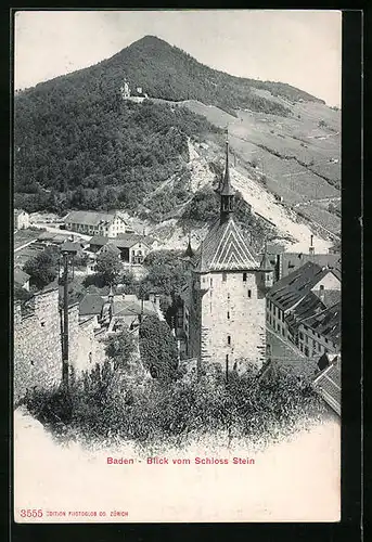 AK Baden, Blick vom Schloss Stein
