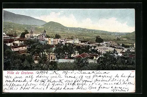 AK Villa de Orotava, Gesamtansicht aus der Vogelschau