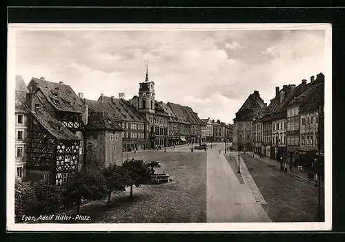 AK Eger, Platz aus der Vogelschau