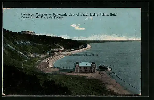 AK Lourenco Marques, Panoramic view of Beach facing Polana Hotel