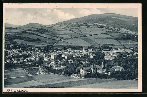 AK Freiwaldau, Totalansicht aus der Vogelschau