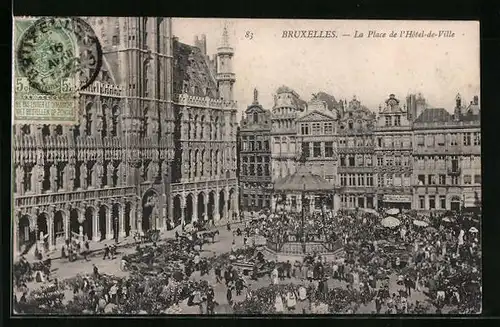 AK Brüssel / Bruxelles, La Place de l`Hotel-de-Ville