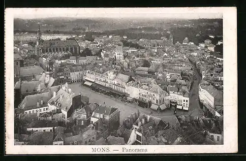 AK Mons, Panorama aus der Vogelschau