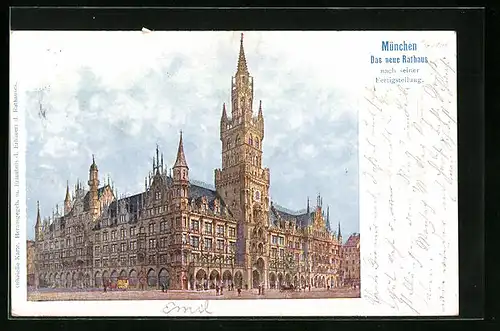 AK München, Das neue Rathaus nach seiner Fertigstellung
