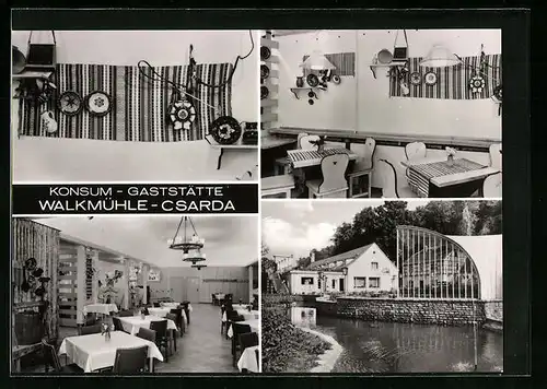 AK Sangerhausen, Konsum-Gaststätte Walkmühle-Csarda, Innenansichten