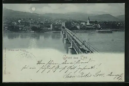 AK Linz, Brücke und Urfahr