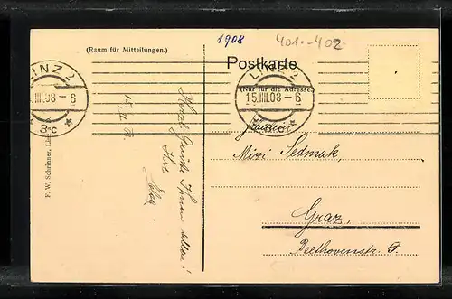 AK Linz a. d. D., Strassenpartie mit Gebäudeansicht am Ufer