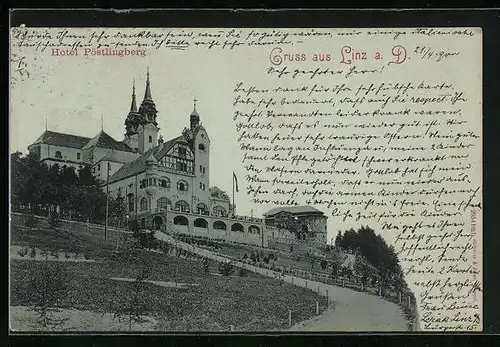 AK Linz a. D., Hotel Pöstlingberg