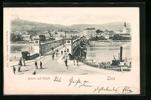 AK Linz, Brücke und Urfahr