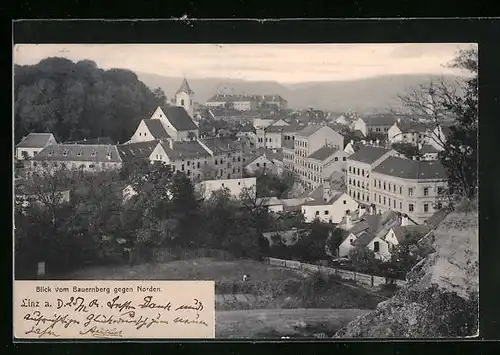 AK Linz a. D., Blick vom Bauernberg gegen Norden