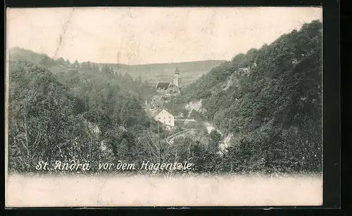 AK St. Andrä vor dem Hagentale, Teilansicht mit Kirche
