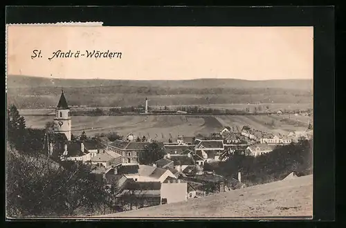 AK St. Andrä-Wördern, Teilansicht mit Kirche