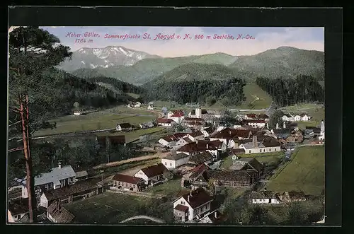 AK St. Aegyd, Teilansicht und Hoher Göller