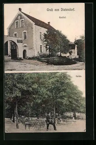 AK Dietendorf, Gasthof, Garten