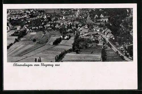 AK Ellmendingen, Teilansicht, Fliegeraufnahme