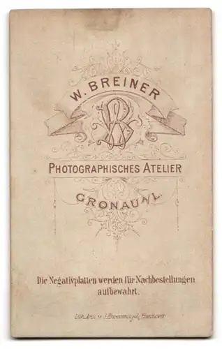 Fotografie W. Breiner, Gronau a /L., Bürgerlicher Herr im Anzug mit Vollbart