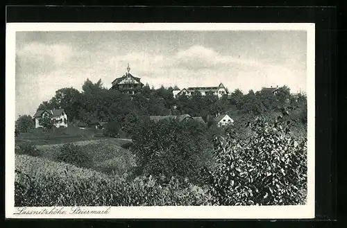 AK Lassnitzhöhe, Ortsansicht im Grünen
