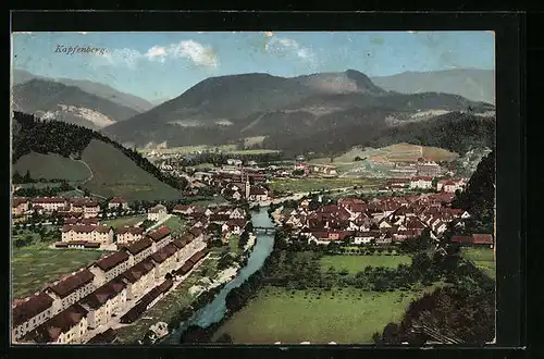AK Kapfenberg, Totalansicht mit Bergpanorama