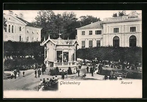 AK Gleichenberg, Kurpark mit Besuchern