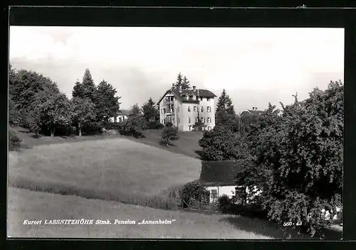 AK Lassnitzhöhe, Pension Annenheim mit Feldern