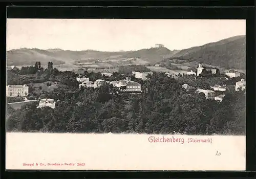 AK Gleichenberg, Ortsansicht aus der Vogelschau
