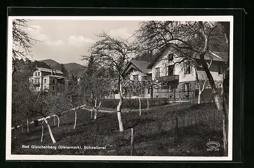 AK Bad Gleichenberg, Schweizerei mit Obstbäumen