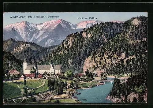 AK Wildalpen, Kirche am Fluss, Hochkaar