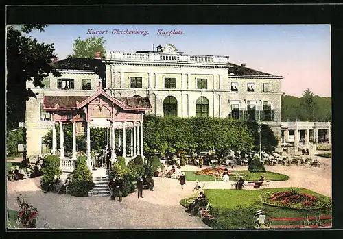 AK Gleichenberg, Kurplatz mit Pavillon und Kurhaus