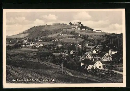 AK Kapfenstein b. Fehring, Ortschaft mit Feldern