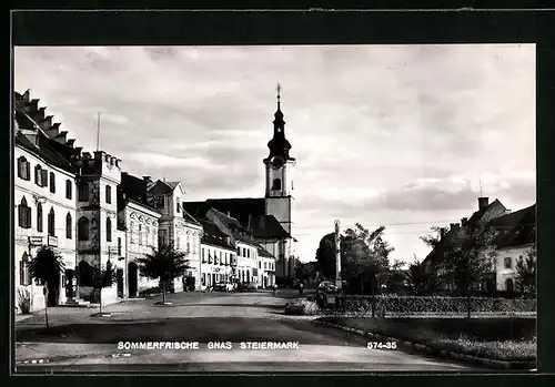 AK Gnas, Ortspartie mit Kirche