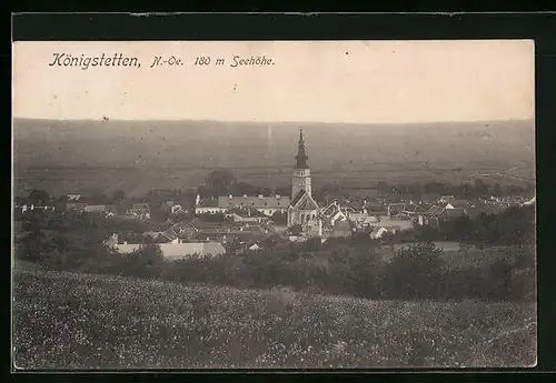 AK Königstetten, Ortsansicht mit Kirche