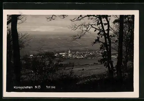 AK Königstetten, Ortsansicht mit Blick über die Feldder