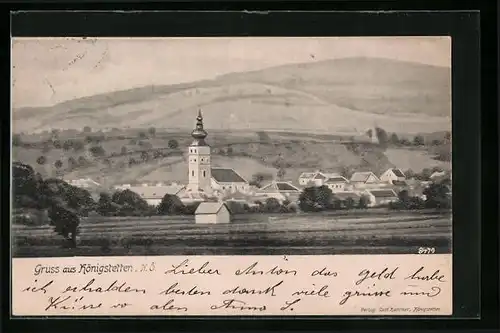 AK Königstetten, Ortsansicht mit Kirche