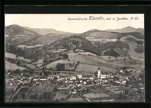 AK Türnitz, Ortsansicht aus der Vogelschau