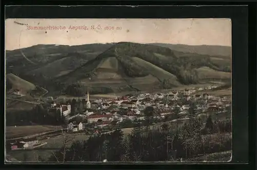 AK Aspang, Ortsansicht mit Kirche