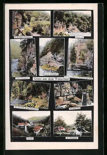 AK Bad Boll, Wutachtal, Weg im Tal, Felsengallerien, Wutachmühle