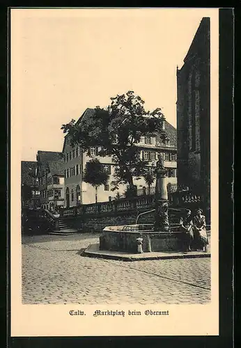 AK Calw, Marktplatz beim Oberamt