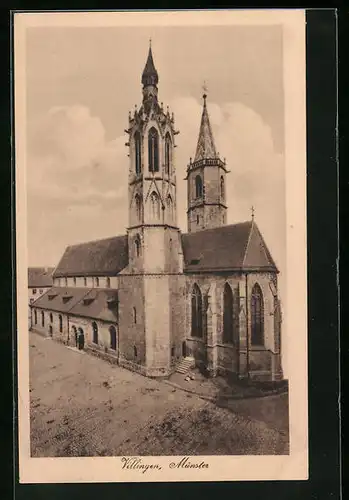 AK Villingen, Münster mit Vorplatz