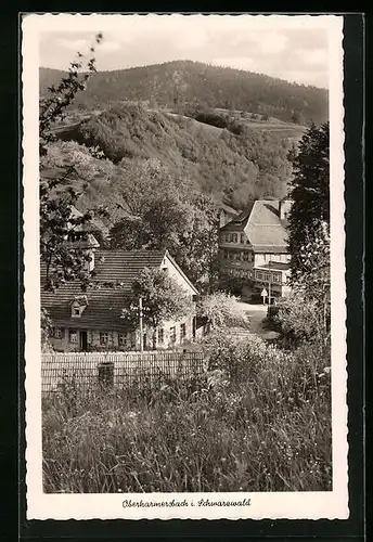 AK Oberharmersbach i. Schwarzwald, Ortsansicht im Grünen