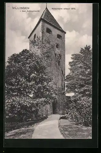 AK Villingen, Kaiserturm mit Eingangsportal