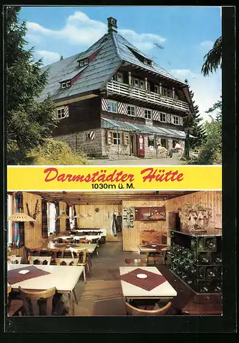 AK Wildsee, Darmstädter Hütte mit Speisesaal a. d. Schwarzwaldhochstr.