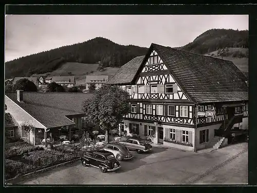 AK Schenkenzell i. bad. Schwarzwald, Gasthaus und Pension zur Sonne mit Terrasse