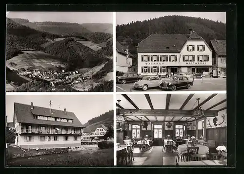 AK Schenkenzell /Schwarzwald, Hotel-Pension und Gästehaus Ochsen mit Innenansicht