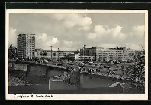 AK Frankfurt a. M., An der Friedensbrücke