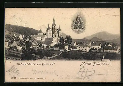 AK Maria-Zell, Wallfahrtskirche mit Doppelturm